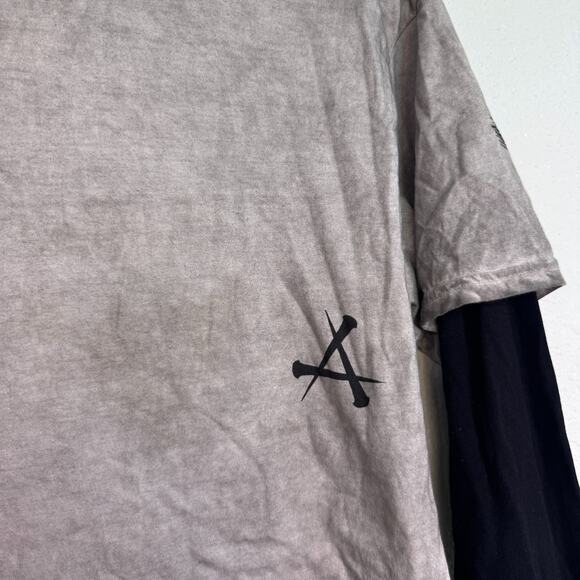 Affliction Shirt Mens XL River Styx 2fer Grim Reaper Graphic Tee Grunge Punk - Picture 8 of 11